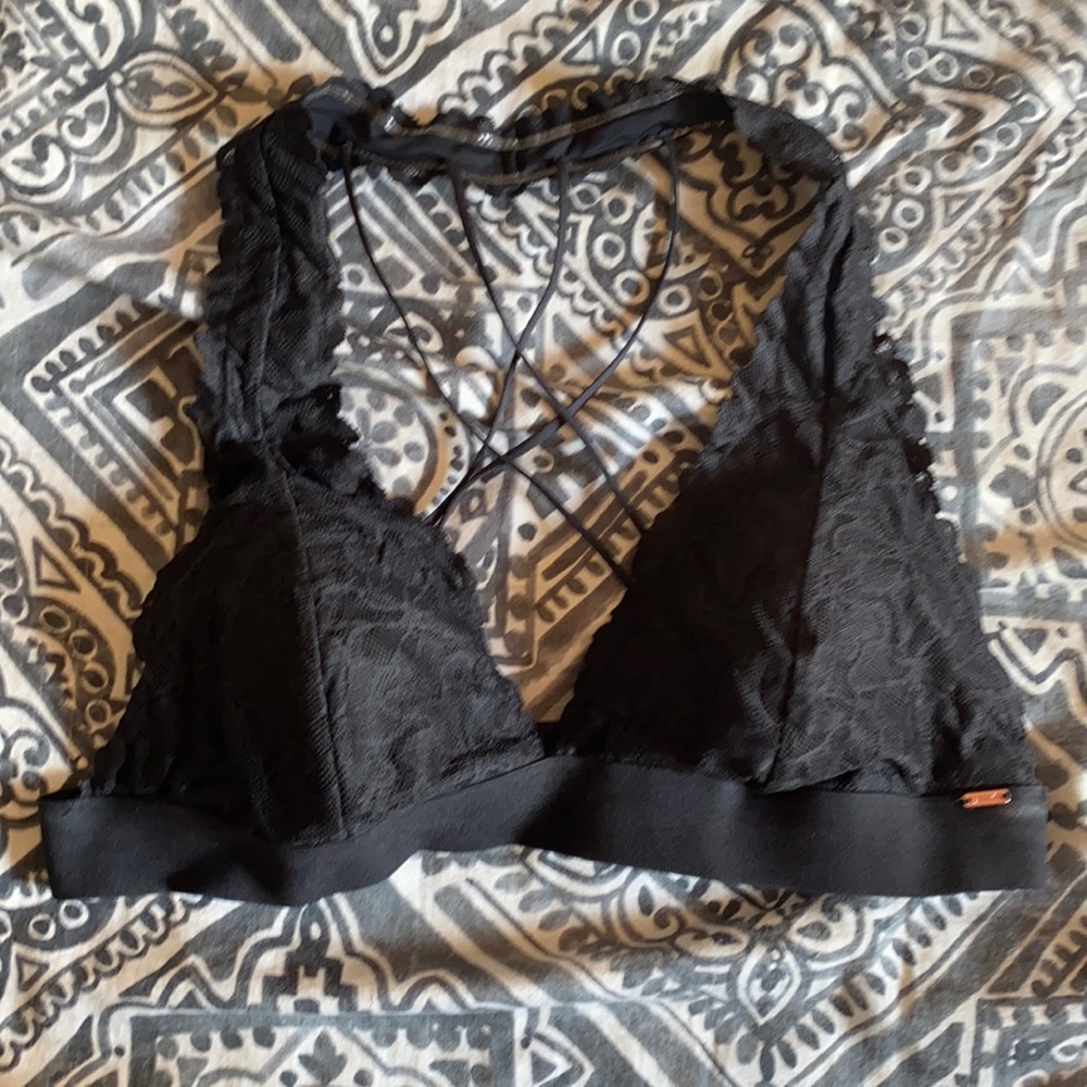 PINK,Bandeau, Black Lace